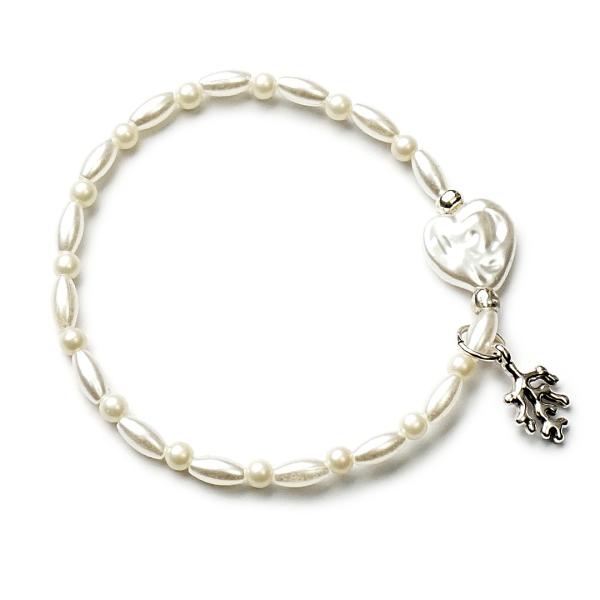 Coral SilverShiny, Perlen Armband